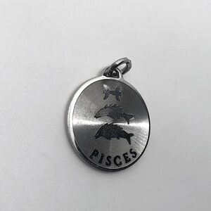 Vtg Sterling Silver Pisces Zodiac Astrology Mini Charm for Charm Bracelet